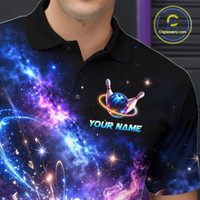 Load image into Gallery viewer, Custom Galaxy Bowling Jersey for Men Bowling Uniform Polo &amp; 1/4 Zip Bowling Team Shirts HNT227