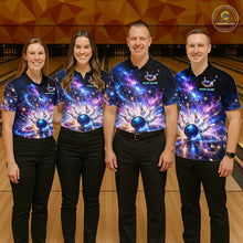 Load image into Gallery viewer, Custom Galaxy Bowling Jersey for Men Bowling Uniform Polo &amp; 1/4 Zip Bowling Team Shirts HNT227