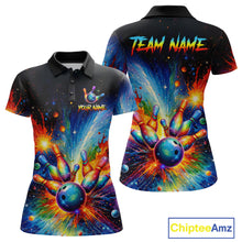 Load image into Gallery viewer, Custom Colorful Bowling Jersey for Women Bowling Uniform Polo &amp; 1/4 Zip Bowling Team Shirts HNT226