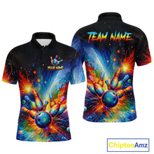 Load image into Gallery viewer, Custom Colorful Bowling Jersey for Men Bowling Uniform Polo &amp; 1/4 Zip Bowling Team Shirts HNT226