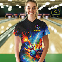 Load image into Gallery viewer, Custom Colorful Bowling Jersey for Women Bowling Uniform Polo &amp; 1/4 Zip Bowling Team Shirts HNT226