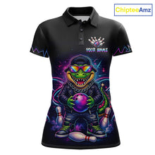 Load image into Gallery viewer, Custom Funny Neon Alligator Bowling Jersey for Women Bowling League Bowling Team Shirts HN294