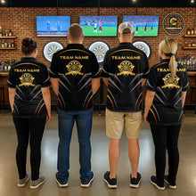 Load image into Gallery viewer, Black and Gold Dartboard Custom Dart Shirts For Men Polo &amp; 1/4 Zip Dart Jersey Team NNT122