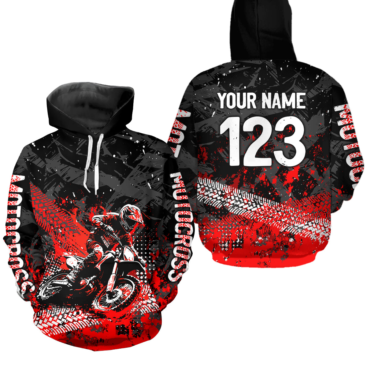 Custom Red Motocross Jersey Hoodie Kid Men Women Youth Dirt Bike Motorcycle Hoodie HOT37
