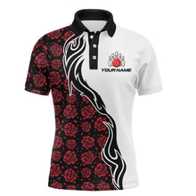 Load image into Gallery viewer, Custom Red Rose Flowers Bowling Jersey for Men Polo &amp; 1/4 Zip Bowling Team Shirts HNT212