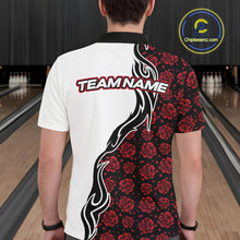 Load image into Gallery viewer, Custom Red Rose Flowers Bowling Jersey for Men Polo &amp; 1/4 Zip Bowling Team Shirts HNT212