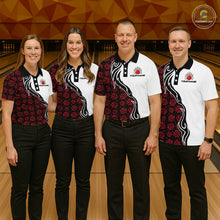 Load image into Gallery viewer, Custom Red Rose Flowers Bowling Jersey for Men Polo &amp; 1/4 Zip Bowling Team Shirts HNT212