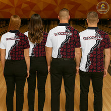 Load image into Gallery viewer, Custom Red Rose Flowers Bowling Jersey for Men Polo &amp; 1/4 Zip Bowling Team Shirts HNT212