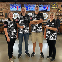 Load image into Gallery viewer, Custom White Skull Darts Board Dart Shirts for Men Darts Team Jerseys Polo &amp; 1/4 Zip NNT133