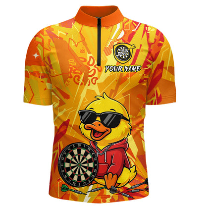Custom Funny Duck Dart Shirt Dart Team Jersey for Men Dartboard Polo & 1/4Zip Shirts NNT166