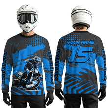 Load image into Gallery viewer, Personalized Blue Motocross Shirts Off-Road Dirt Bike Shirt Kid Men Women UPF30+ DNT16