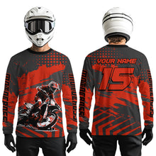 Load image into Gallery viewer, Personalized Red Motocross Shirts Off-Road Dirt Bike Shirt Kid Men Women UPF30+ DNT16