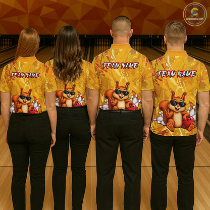 Funny Squirrel Custom Bowling Jersey for Men Bowling Team Shirts Bowling League HNT303