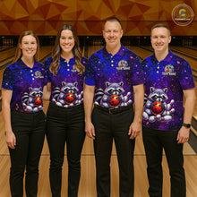 Load image into Gallery viewer, Custom Funny Raccoon Bowling Jersey for Women Bowling Tournament Polo &amp; 1/4 Zip Bowling Team Shirts HNT216
