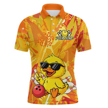 Load image into Gallery viewer, Custom Yellow Funny Duck Bowling Jersey for Men Bowling Uniform Polo &amp; 1/4 Zip Bowling Team Shirts HNT236