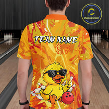 Load image into Gallery viewer, Custom Yellow Funny Duck Bowling Jersey for Men Bowling Uniform Polo &amp; 1/4 Zip Bowling Team Shirts HNT236