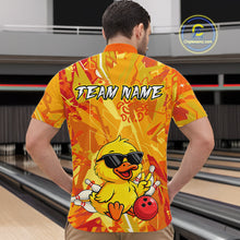 Load image into Gallery viewer, Custom Yellow Funny Duck Bowling Jersey for Men Bowling Uniform Polo &amp; 1/4 Zip Bowling Team Shirts HNT236