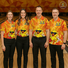 Load image into Gallery viewer, Custom Yellow Funny Duck Bowling Jersey for Men Bowling Uniform Polo &amp; 1/4 Zip Bowling Team Shirts HNT236