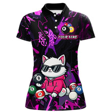 Load image into Gallery viewer, Custom Pink Cat Funny 8 Ball Pool Shirts Billiard Shirt for Women Billiard Team Jersey League NNT175