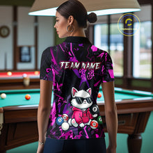 Load image into Gallery viewer, Custom Pink Cat Funny 8 Ball Pool Shirts Billiard Shirt for Women Billiard Team Jersey League NNT175