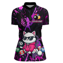 Load image into Gallery viewer, Custom Pink Cat Funny 8 Ball Pool Shirts Billiard Shirt for Women Billiard Team Jersey League NNT175