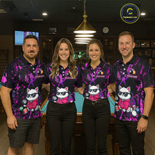 Load image into Gallery viewer, Custom Pink Cat Funny 8 Ball Pool Shirts Billiard Shirt for Women Billiard Team Jersey League NNT175