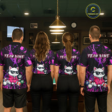 Load image into Gallery viewer, Custom Pink Cat Funny 8 Ball Pool Shirts Billiard Shirt for Women Billiard Team Jersey League NNT175