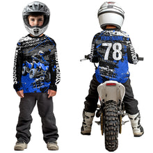Load image into Gallery viewer, Custom Blue ATV Motocross Shirts Kid Adult Motocross Off-Road Quad Bike Shirt UPF30+ DNT62