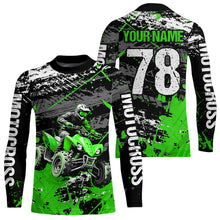 Load image into Gallery viewer, Custom Green ATV Motocross Shirts Kid Adult Motocross Off-Road Quad Bike Shirt UPF30+ DNT62