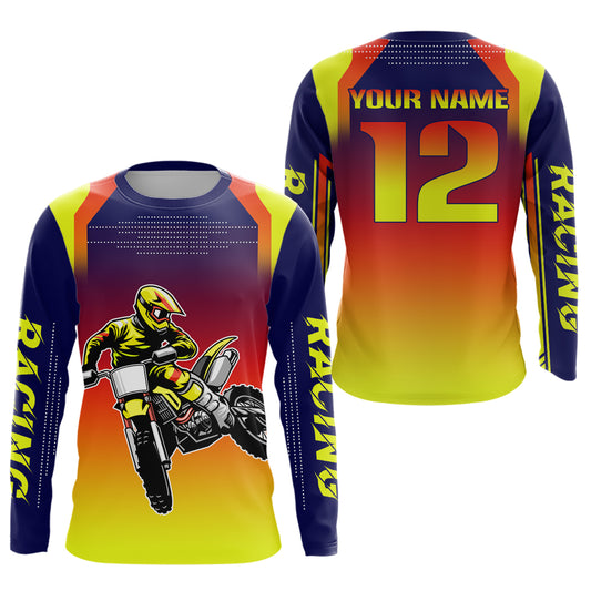 Yellow Youth Dirt Bike Jersey Men Women Kid Custom Motocross Jersey Off-Roading Jersey DNT49