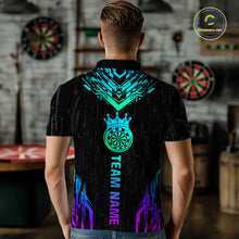 Load image into Gallery viewer, Custom Neon Black Crown Dart Shirts for Men Darts Team Jerseys Dart League Polo &amp; 1/4 Zip NNT140