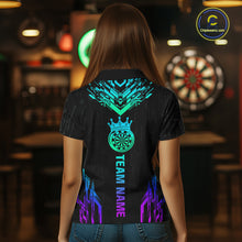 Load image into Gallery viewer, Custom Neon Black Crown Dart Shirts for Women Darts Team Jerseys Dart League Polo &amp; 1/4 Zip NNT140