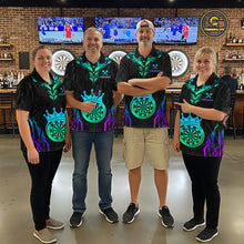 Load image into Gallery viewer, Custom Neon Black Crown Dart Shirts for Women Darts Team Jerseys Dart League Polo &amp; 1/4 Zip NNT140