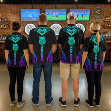 Load image into Gallery viewer, Custom Neon Black Crown Dart Shirts for Women Darts Team Jerseys Dart League Polo &amp; 1/4 Zip NNT140