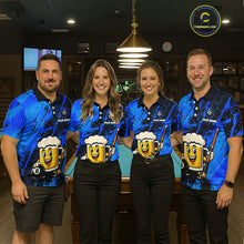 Load image into Gallery viewer, Custom Funny Blue Beer 8 Ball Pool Billiard Shirt for Women Polo &amp; 1/4 Zip, Billiard Team Jerseys NNT147