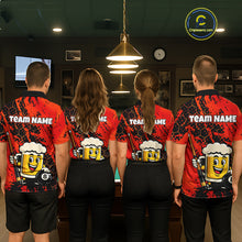 Load image into Gallery viewer, Custom Funny Red Beer 8 Ball Pool Billiard Shirt for Men Polo &amp; 1/4 Zip, Billiard Team Jerseys NNT147