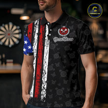 Load image into Gallery viewer, Custom US Flag Dart Shirts For Men Dart Board Shirts Polo &amp; 1/4 Zip Dart Jersey Team NNT125