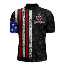 Load image into Gallery viewer, Custom US Flag Dart Shirts For Men Dart Board Shirts Polo &amp; 1/4 Zip Dart Jersey Team NNT125
