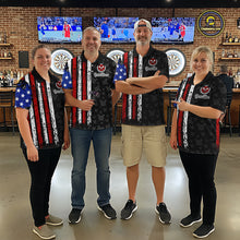 Load image into Gallery viewer, Custom US Flag Dart Shirts For Men Dart Board Shirts Polo &amp; 1/4 Zip Dart Jersey Team NNT125
