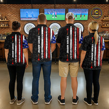 Load image into Gallery viewer, Custom US Flag Dart Shirts For Men Dart Board Shirts Polo &amp; 1/4 Zip Dart Jersey Team NNT125