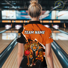 Load image into Gallery viewer, Custom Tiger Bowling Jersey for Women Bowling Uniform Polo &amp; 1/4 Zip Bowling Team Shirts HNT147