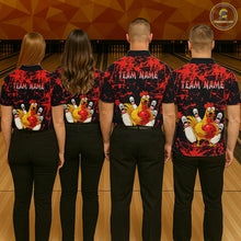 Load image into Gallery viewer, Custom Red Funny Chicken Bowling Jersey for Women Bowling Uniform Bowling Team Shirts HNT282