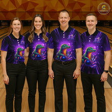 Load image into Gallery viewer, Custom Funny Crocodile Neon Bowling Shirt Alligator Bowling Jersey for Women Polo &amp; 1/4 Zip HNT208