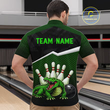 Load image into Gallery viewer, Custom Funny Crocodile Bowling Shirt Alligator Bowling Jersey for Men Polo &amp; 1/4 Zip HNT207