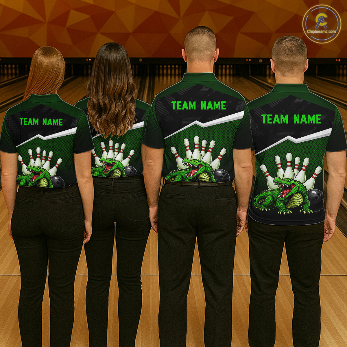 Custom Funny Crocodile Bowling Shirt Alligator Bowling Jersey for Men Polo & 1/4 Zip HNT207