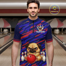 Load image into Gallery viewer, Custom Funny Dog Bowling Jersey for Men Bowling Uniform Polo &amp;1/4 Zip Bowling Team Shirts HNT249