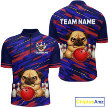 Load image into Gallery viewer, Custom Funny Dog Bowling Jersey for Men Bowling Uniform Polo &amp;1/4 Zip Bowling Team Shirts HNT249