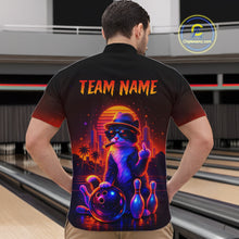 Load image into Gallery viewer, Custom Funny Cat Bowling Jersey for Men Bowling Tournament  Polo &amp; 1/4 Zip Bowling Team Shirts HNT204