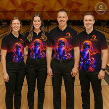 Load image into Gallery viewer, Custom Funny Cat Bowling Jersey for Men Bowling Tournament  Polo &amp; 1/4 Zip Bowling Team Shirts HNT204