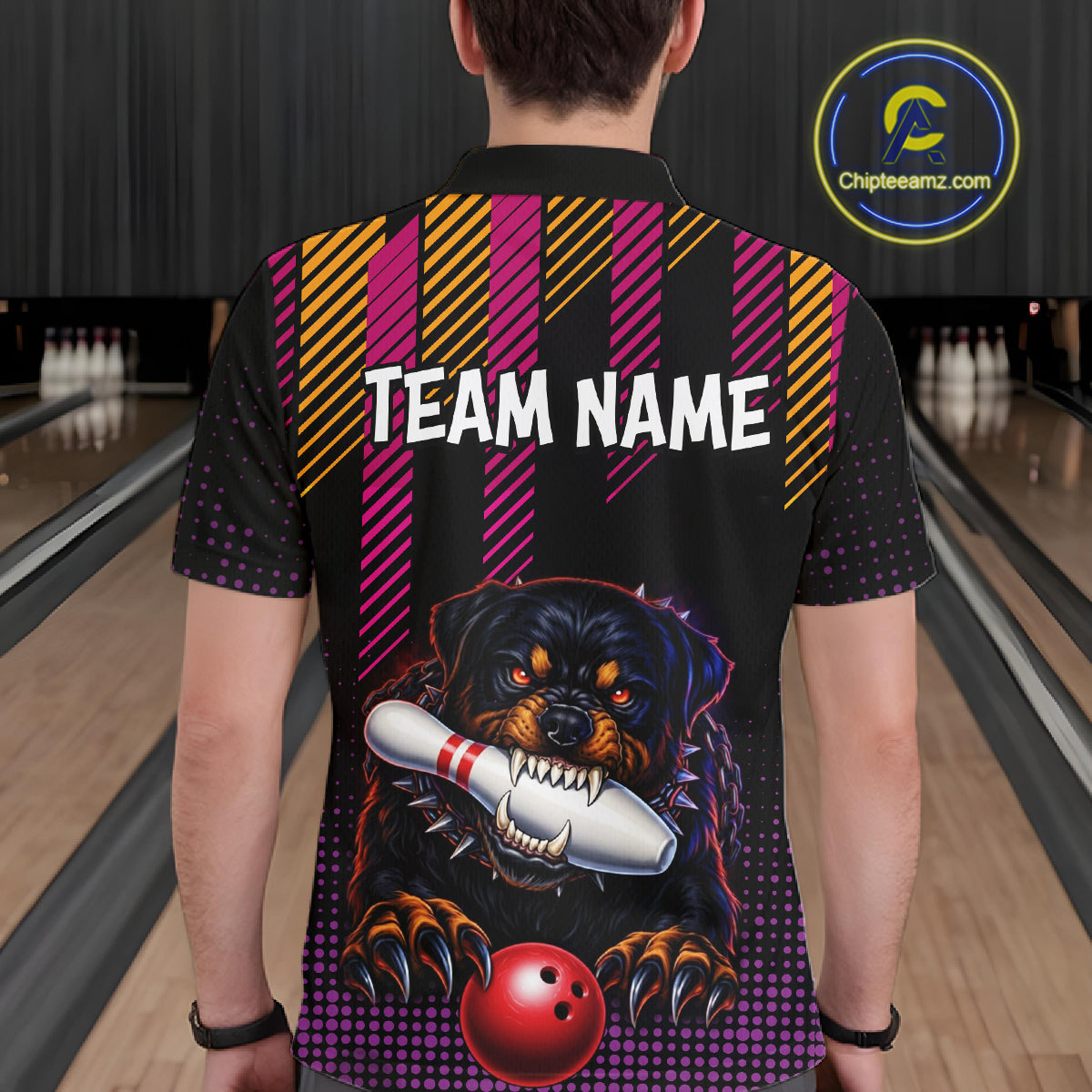 Custom Funny French Bulldog Bowling Jersey for Men Bowling Team Shirts Polo & 1/4 Zip HNT185